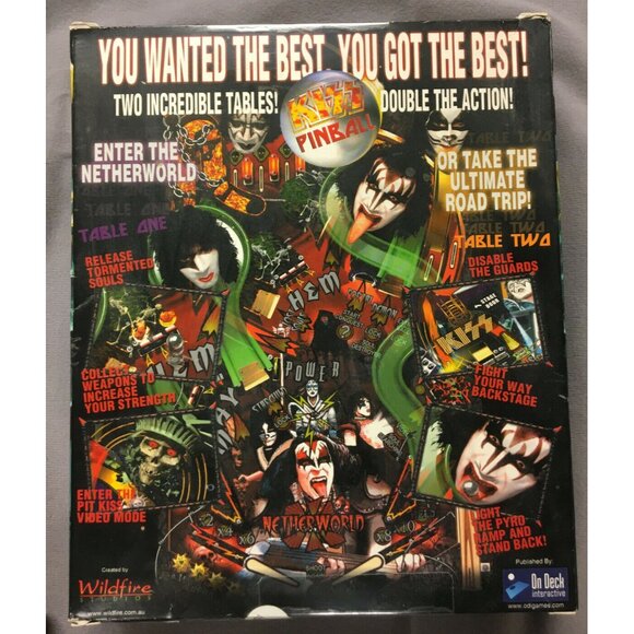 KISS Pinball PC Game Windows 95/98 CR-Rom New in Box On Deck Interactive ©2000 - Picture 2 of 4